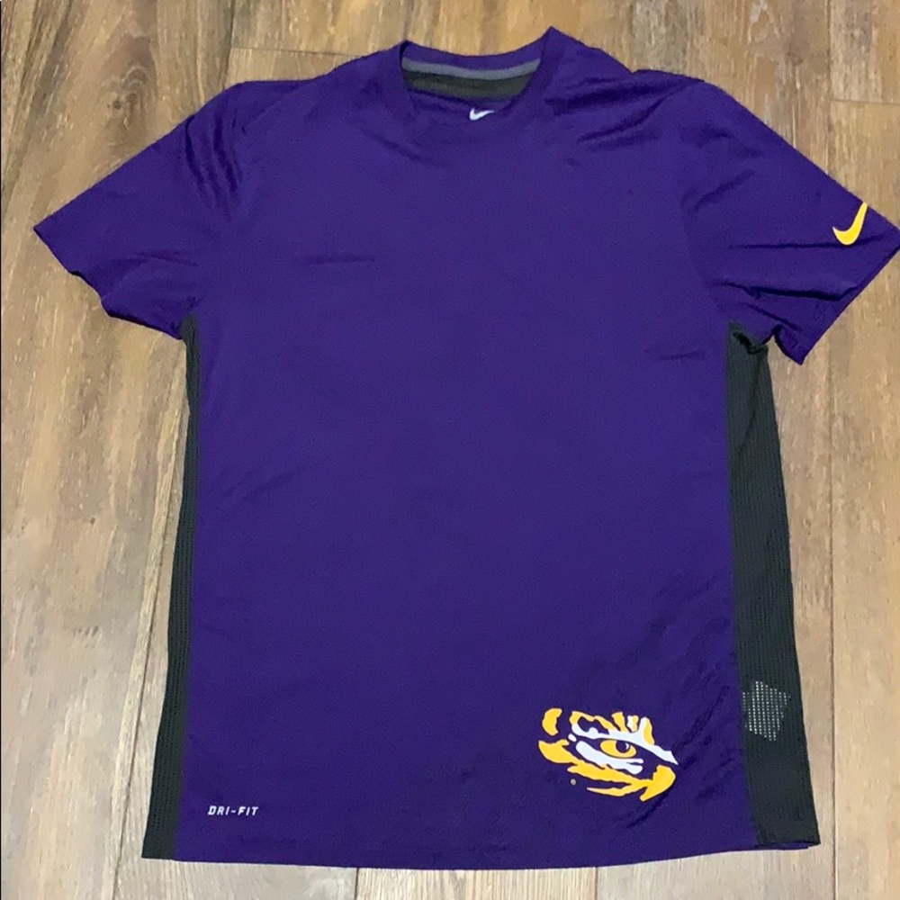 Nike LSU Tigers Purple athletic Dri-Fit shirt